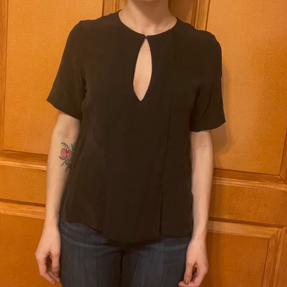 T. Babaton Black Silk Top (Size XXS)